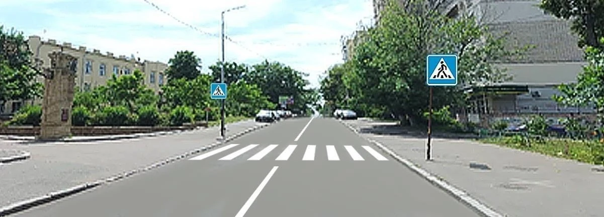 Ілюстрація до питання: Ви наближаєтесь до пішохідного переходу, на підходах до якого та безпосередньо на ньому немає пішоходів. Чи можете Ви…