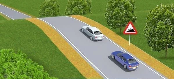 Ілюстрація до питання: Чи дозволяється водієві синього автомобіля почати обгін у цій ситуації?